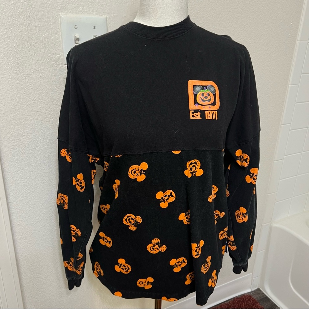 Disney world pumpkins Halloween crewneck sweatshirt long sleeve black orange